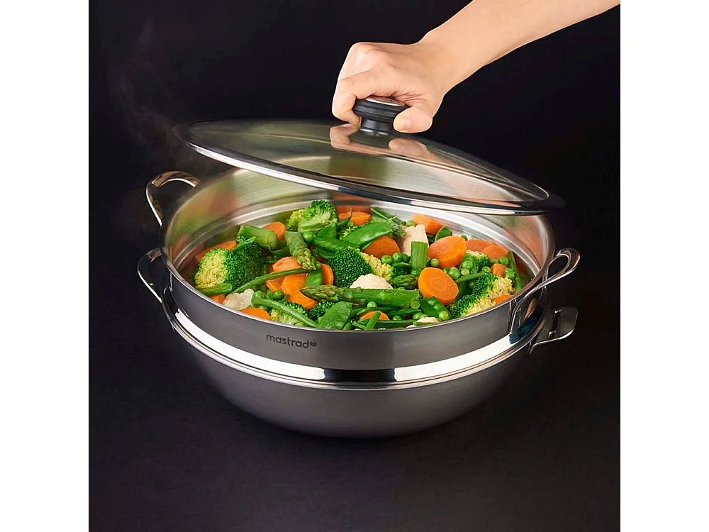 Panier vapeur inox et couvercle en verre