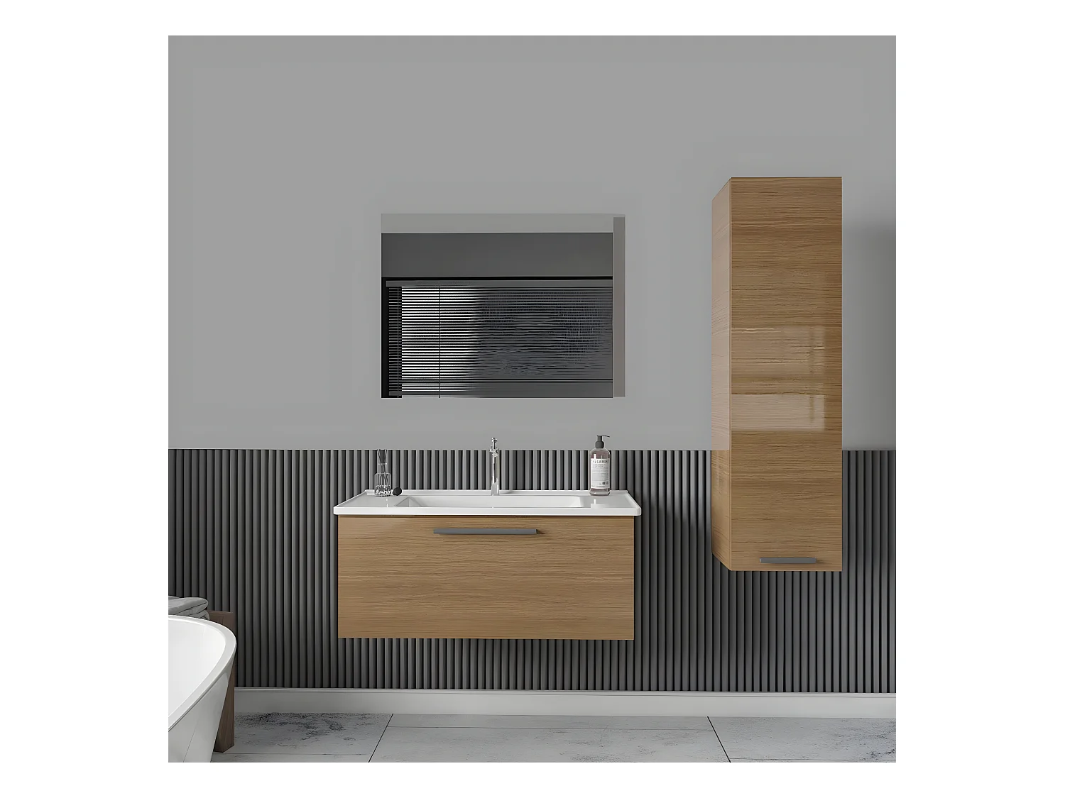 Miroir rectangulaire sans cadre DORIA largeur 80 cm