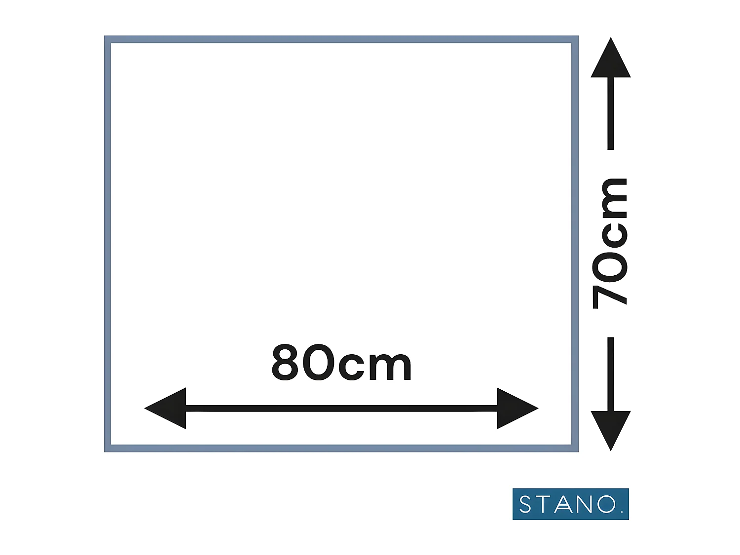 Miroir rectangulaire sans cadre DORIA largeur 80 cm