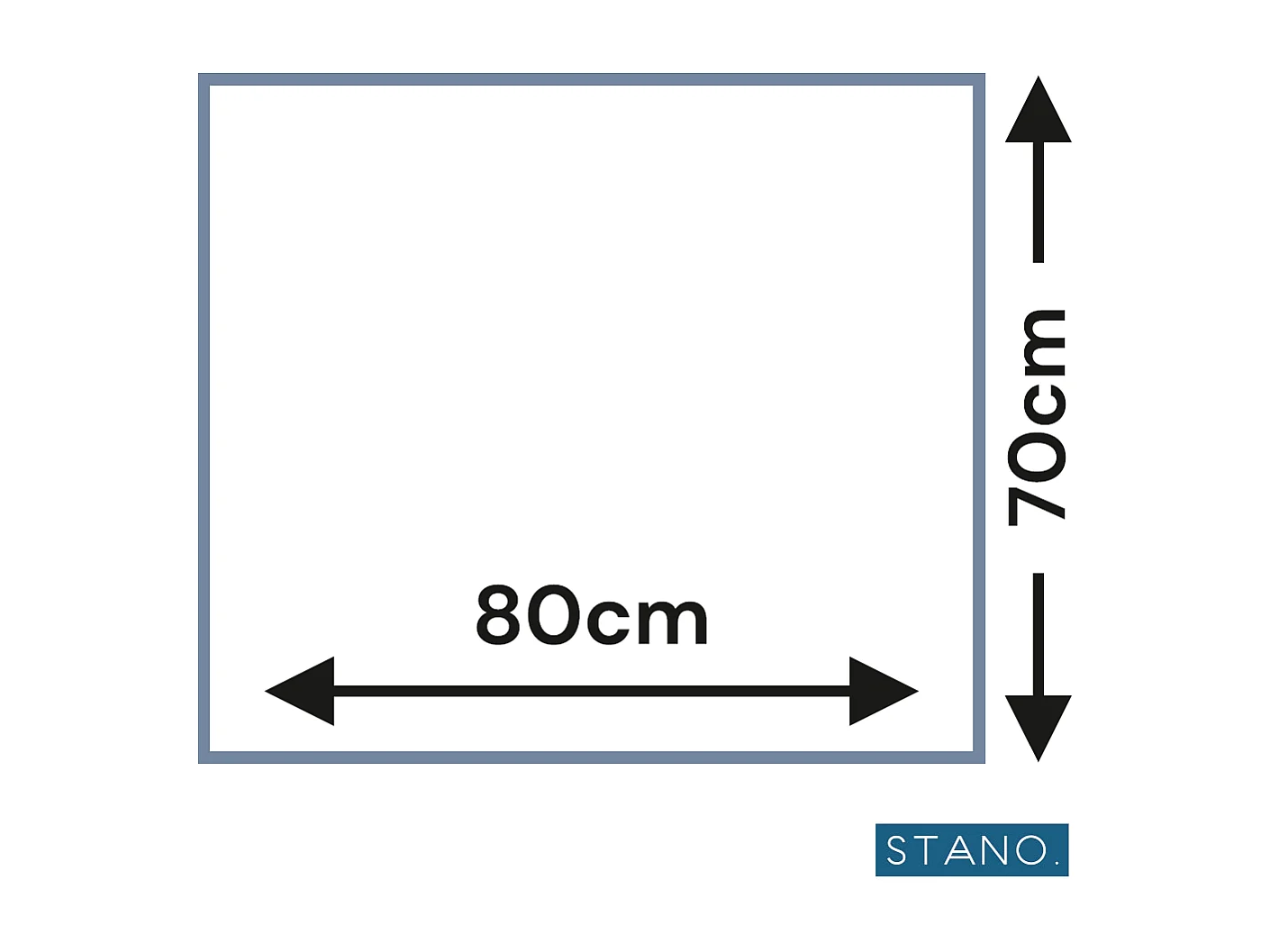 Miroir rectangulaire sans cadre DORIA largeur 80 cm