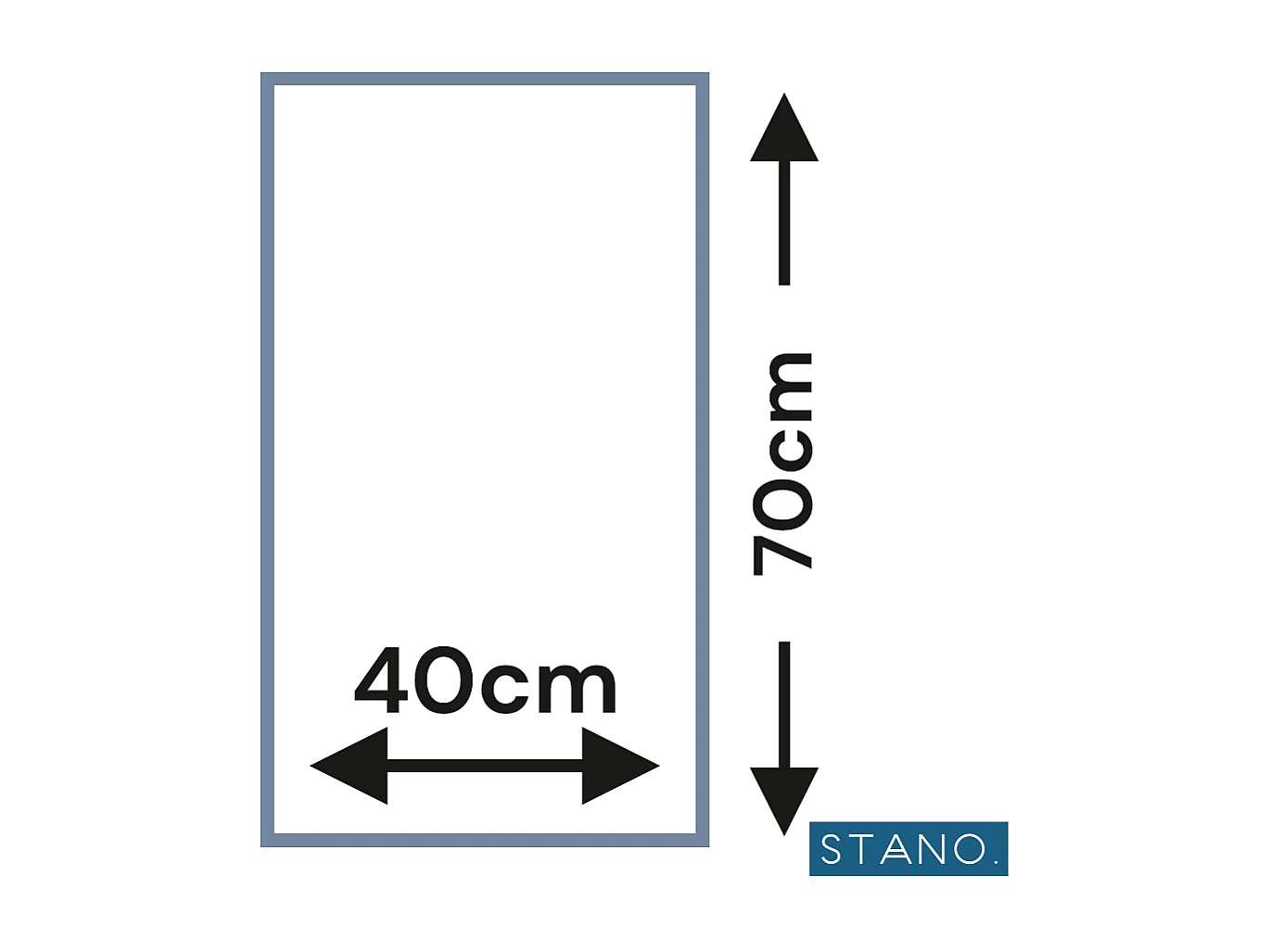 Miroir rectangulaire sans cadre DORIA largeur 40 cm