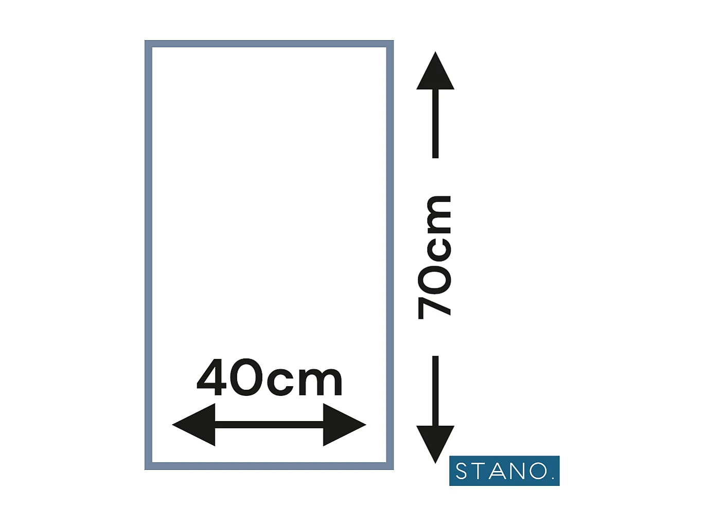Miroir rectangulaire sans cadre DORIA largeur 40 cm