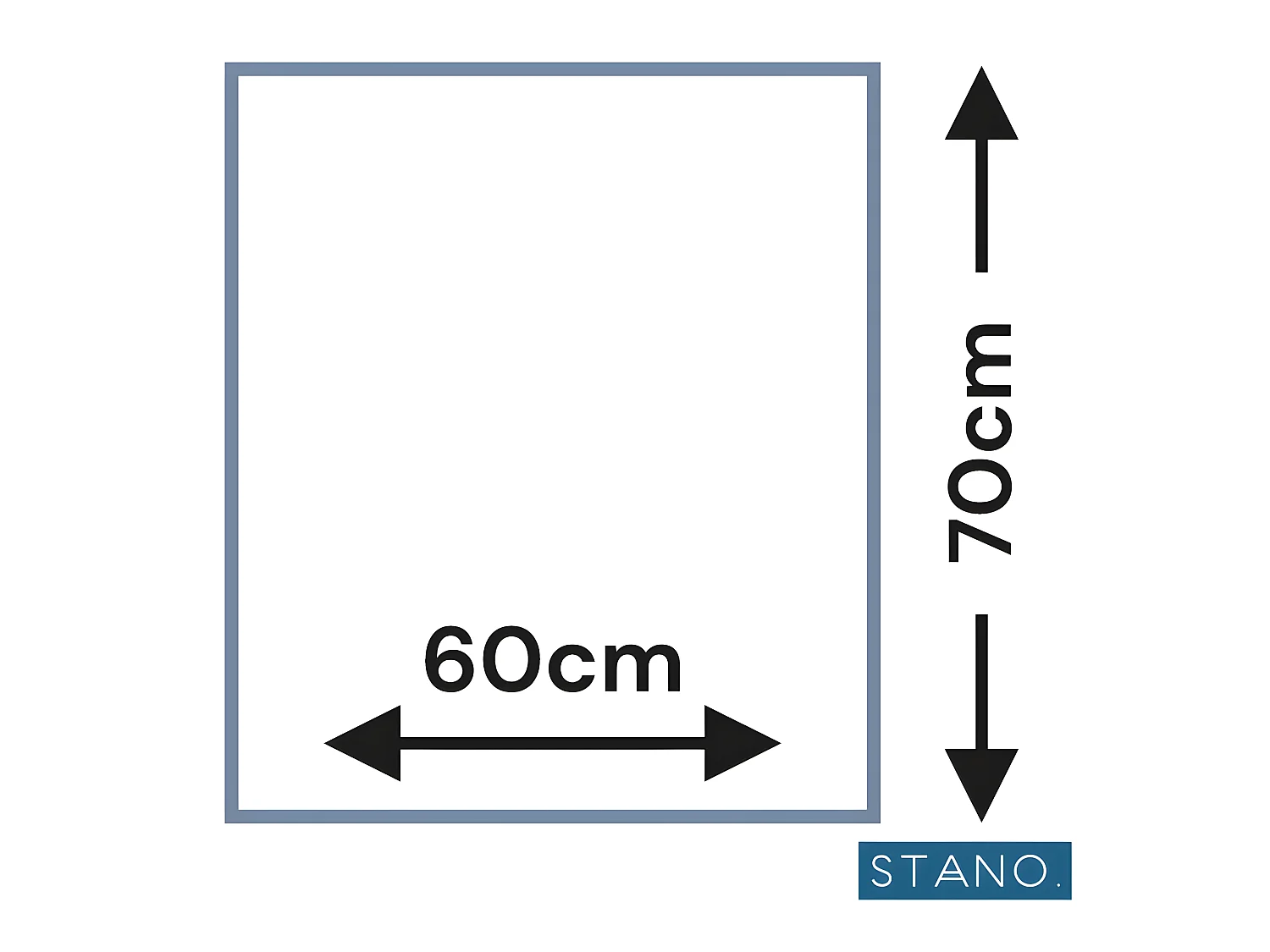 Miroir rectangulaire sans cadre DORIA largeur 60 cm