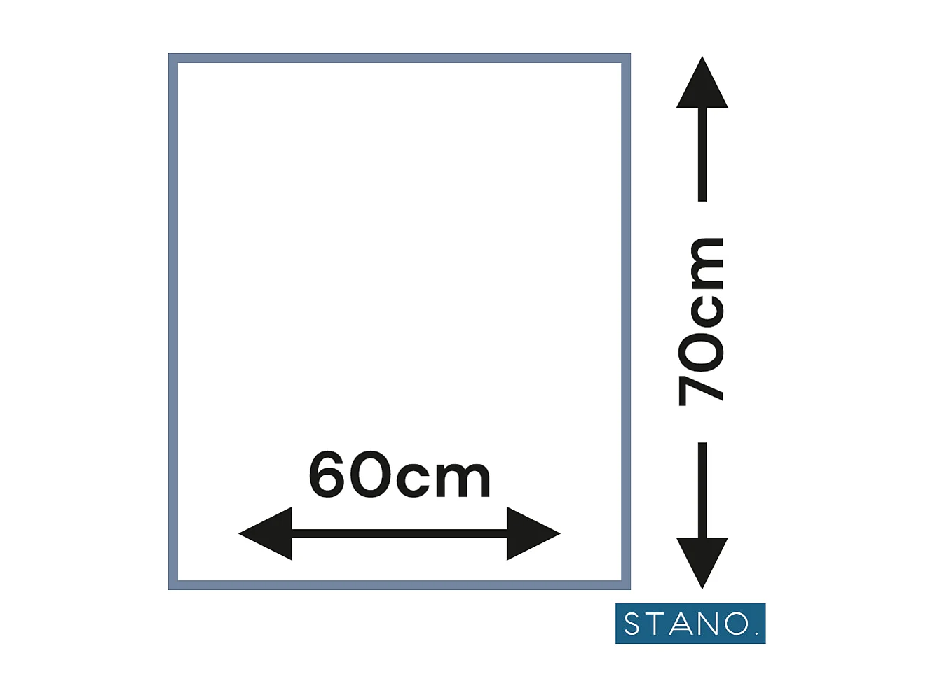 Miroir rectangulaire sans cadre DORIA largeur 60 cm