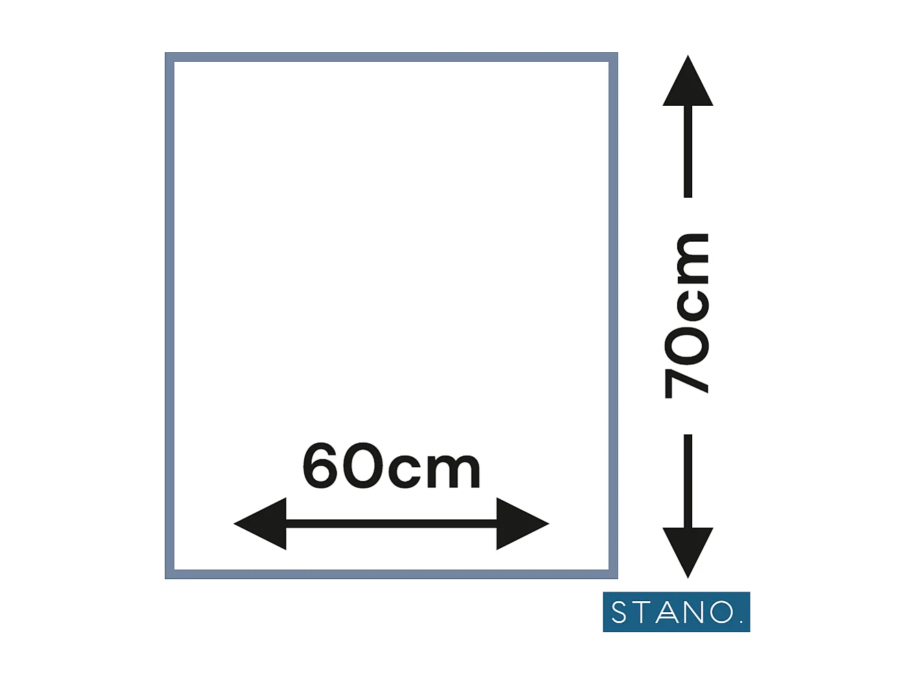 Miroir rectangulaire sans cadre DORIA largeur 60 cm