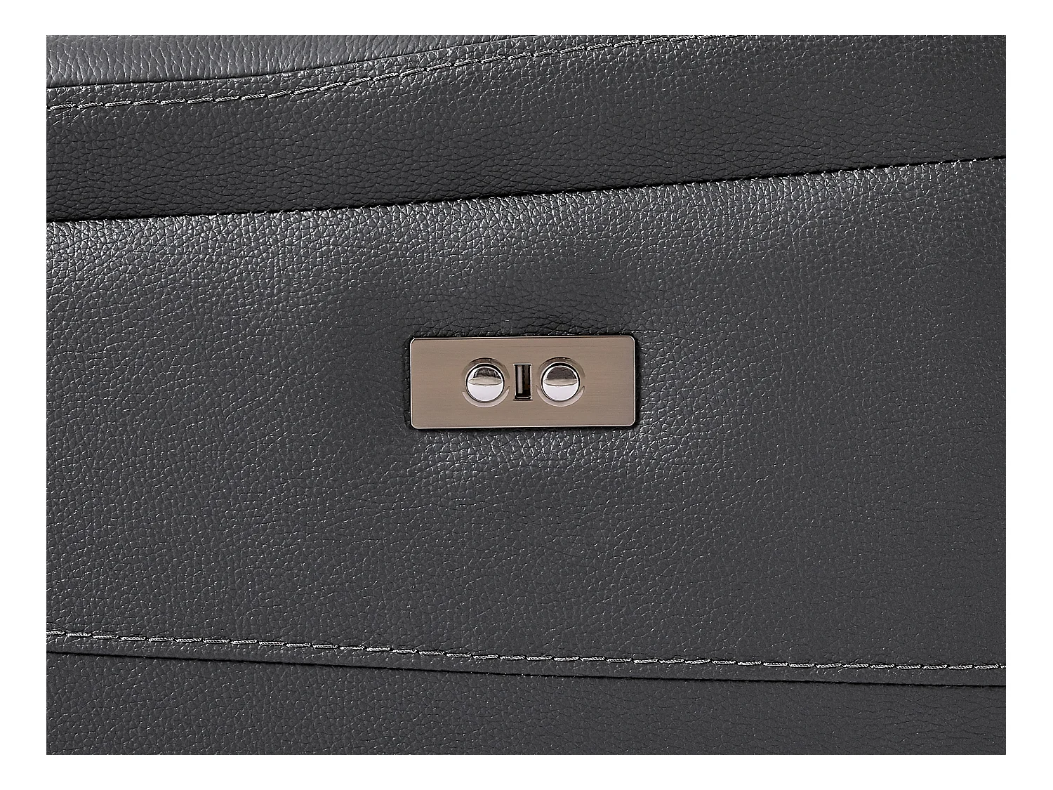 3-seters sofa med elektrisk avslapningsfunksjon i grått kuhudeskinn NOMAJO