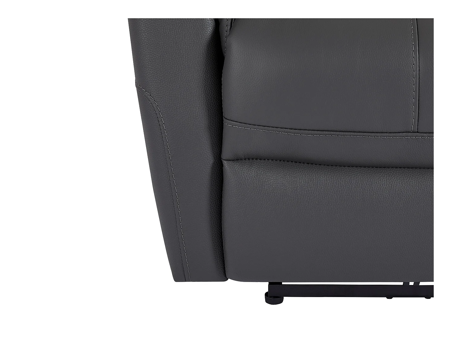 3-seters sofa med elektrisk avslapningsfunksjon i grått kuhudeskinn NOMAJO