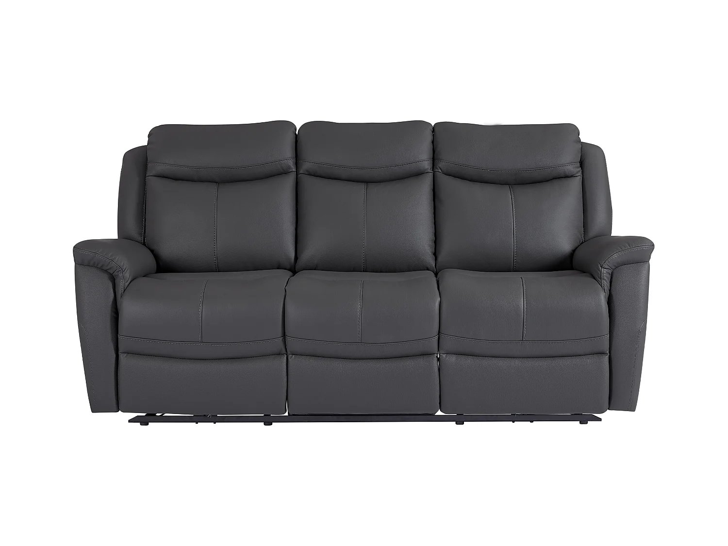 3-seters sofa med elektrisk avslapningsfunksjon i grått kuhudeskinn NOMAJO