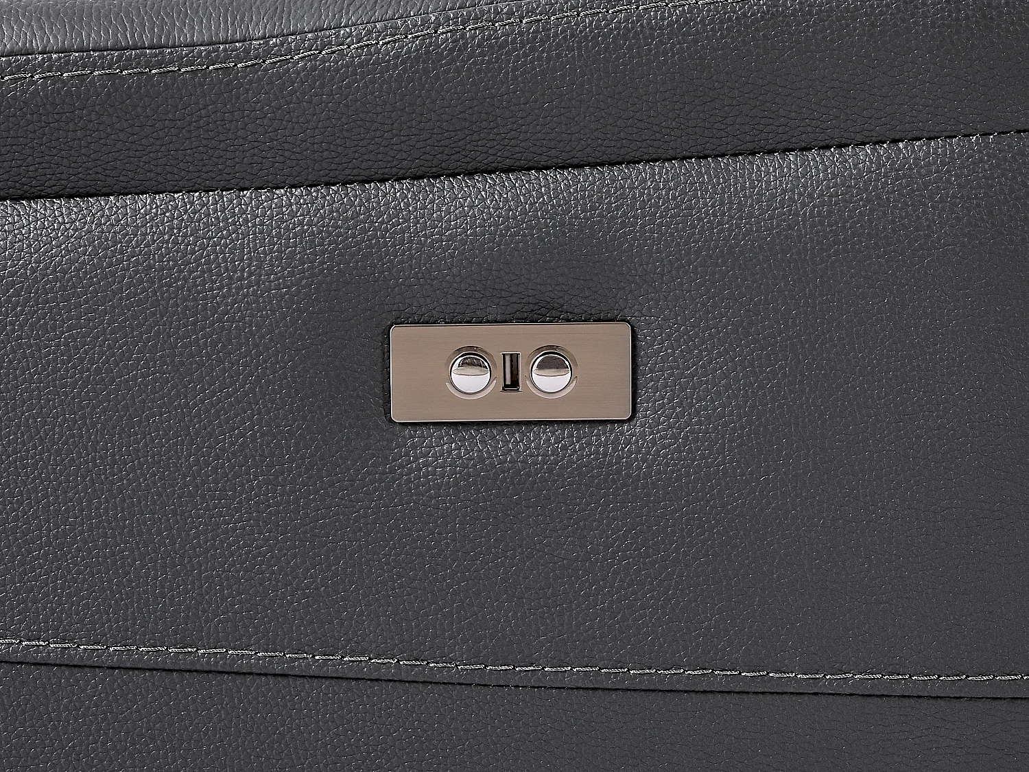 Elektrisk reclinerfåtölj i antracitgrått kalvläder NOMAJO