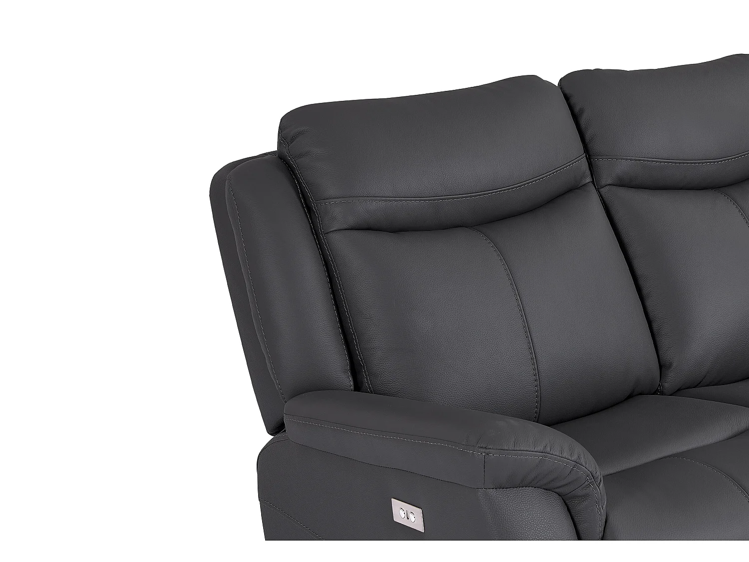Elektrisk reclinerfåtölj i antracitgrått kalvläder NOMAJO