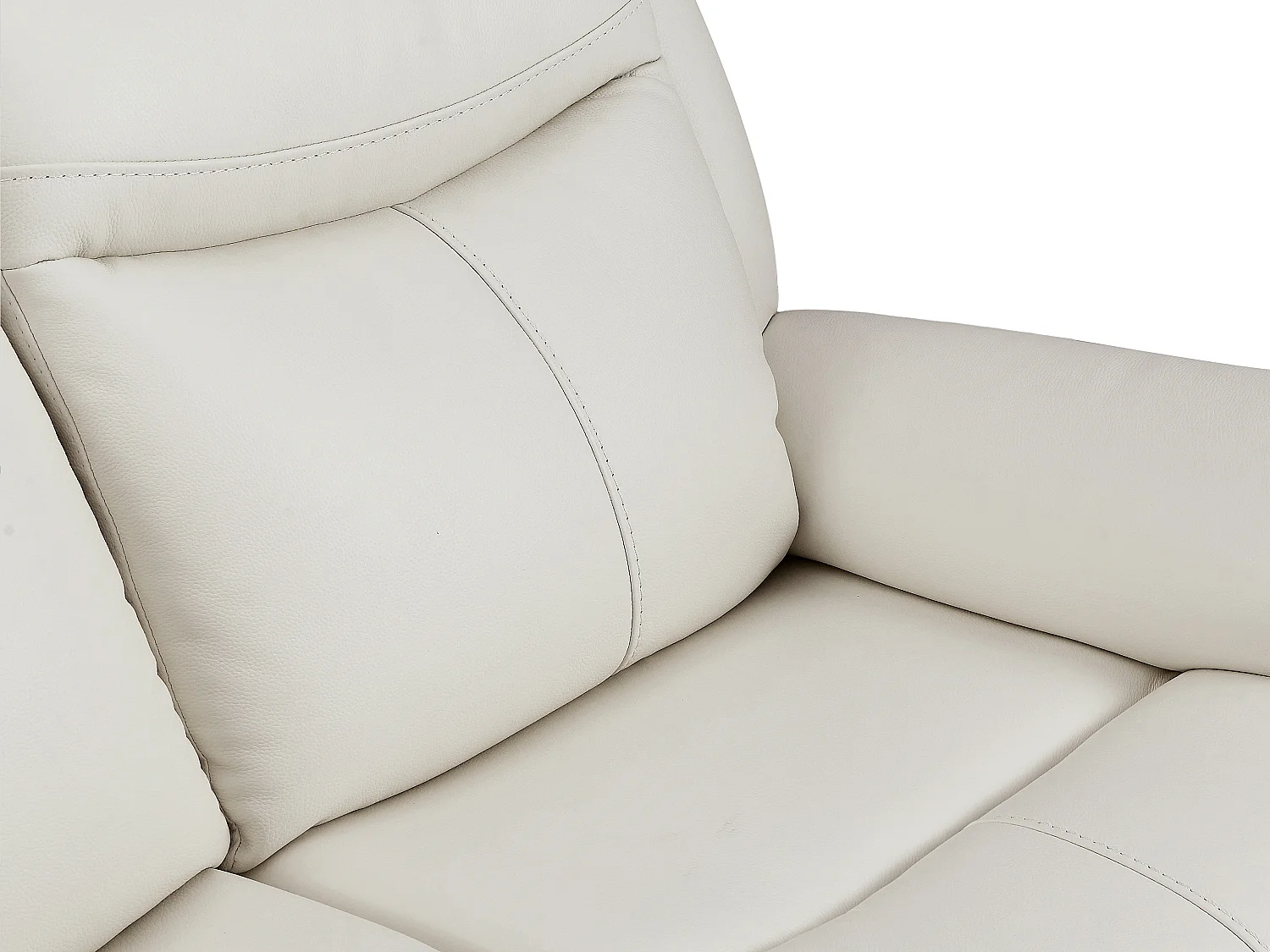 Fauteuil relax électrique en cuir de vachette blanc NOMAJO
