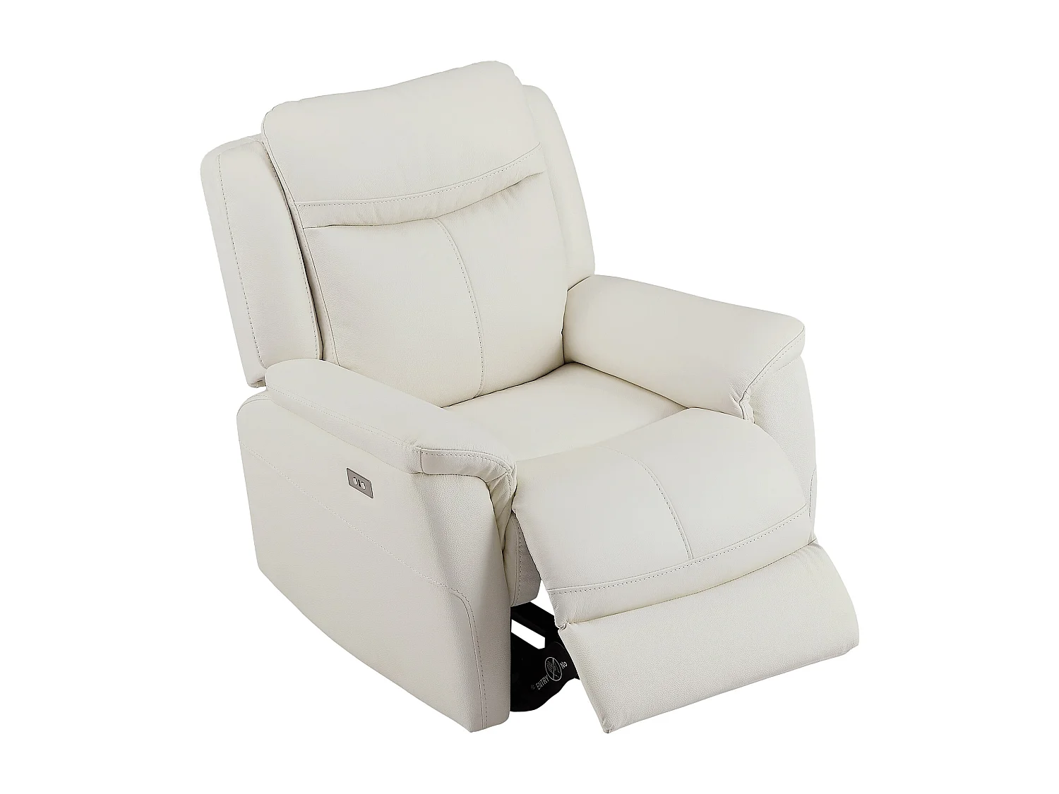 Fauteuil relax électrique en cuir de vachette blanc NOMAJO