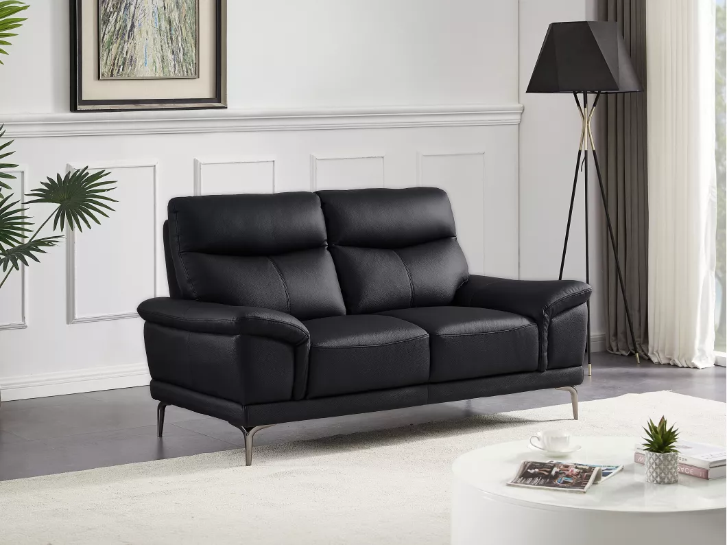 Kauf Unique Sofa 2-Sitzer - Leder - Schwarz - ATESSO