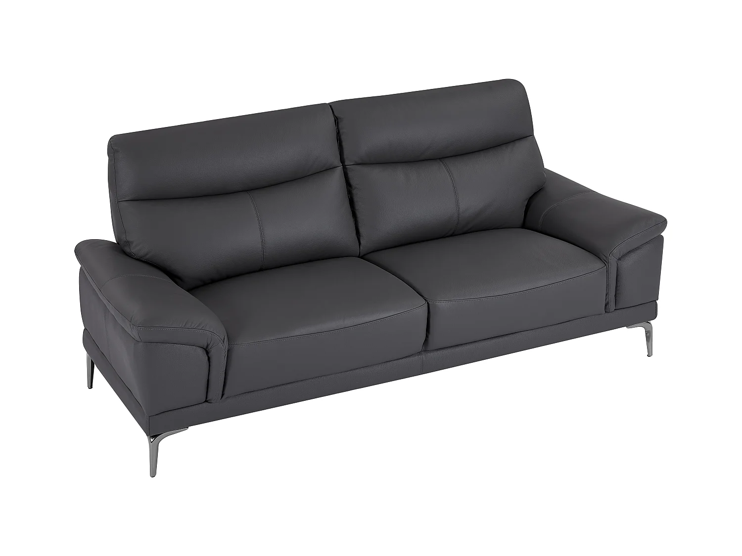 3-sits soffa i antracitfärgat läder ATESSO