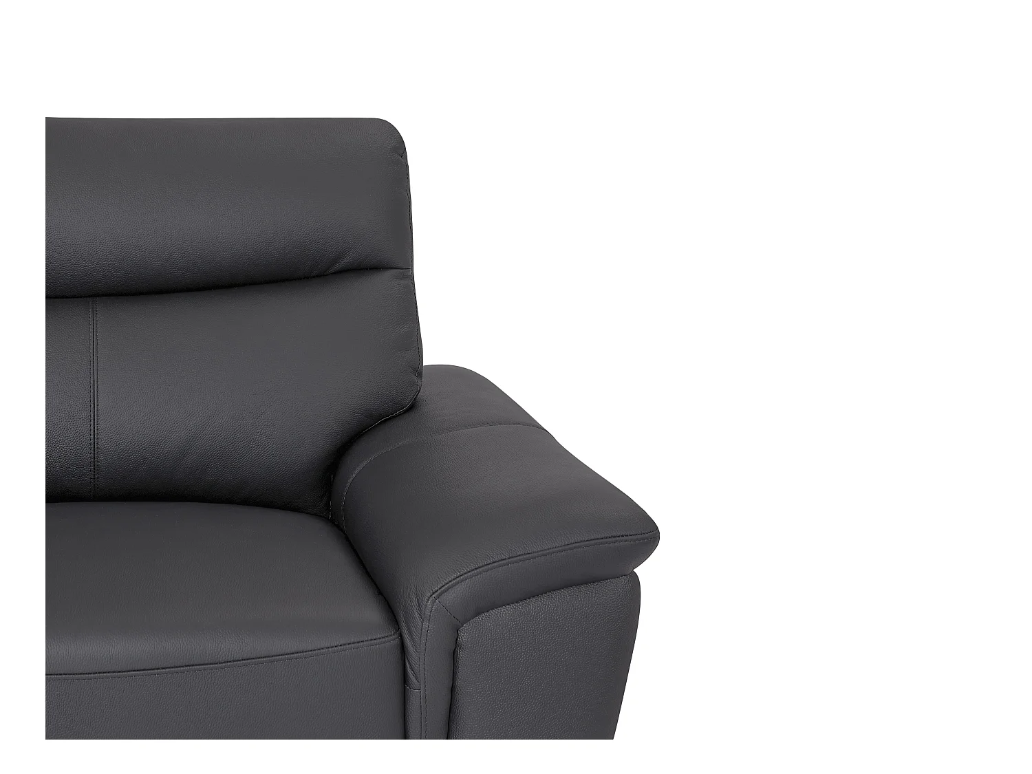 3-sits soffa i antracitfärgat läder ATESSO