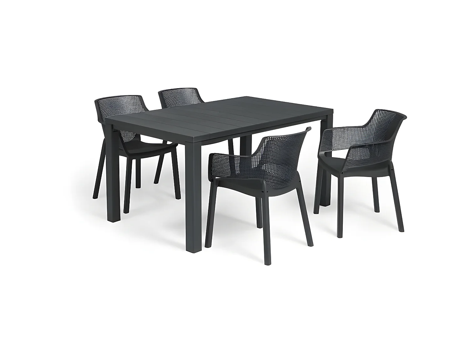 Set di 6 Sedie Elisa in Resina Sintetica Cabriolet Grafite