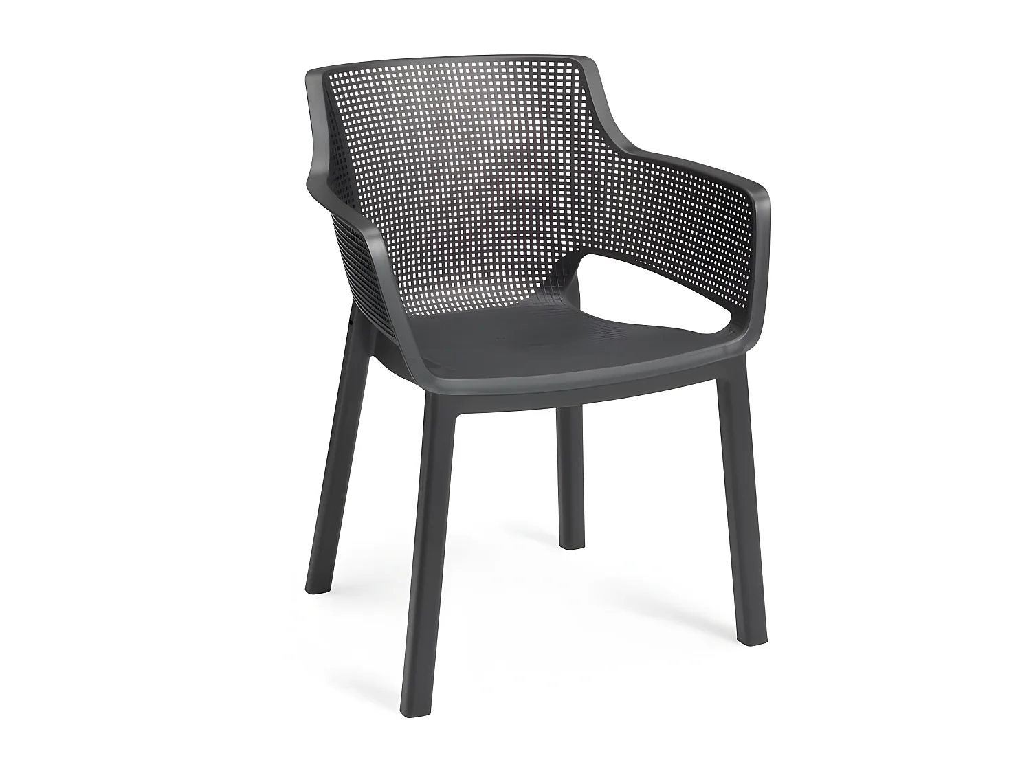 Lots de 6 Fauteuils monoblocs - empilables en résine de synthese - forme cabriolet - finition 3D (Mesh) -co - ALLIBERT BY