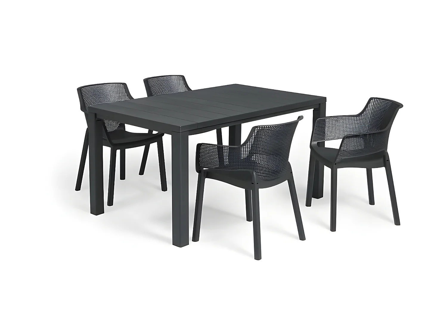 Set di 6 Sedie Elisa in Resina Sintetica Cabriolet Grafite