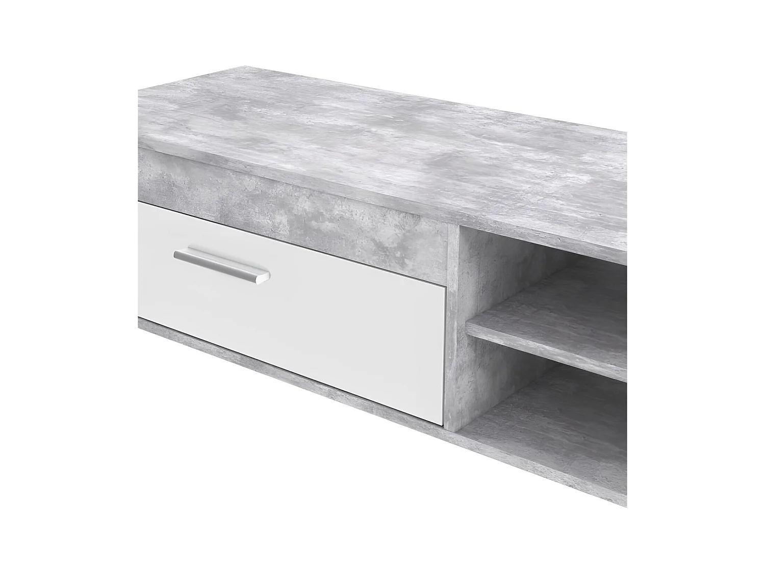 Witte en lichte betonnen tv-kast - 120 x 42,1 x 31,8 cm