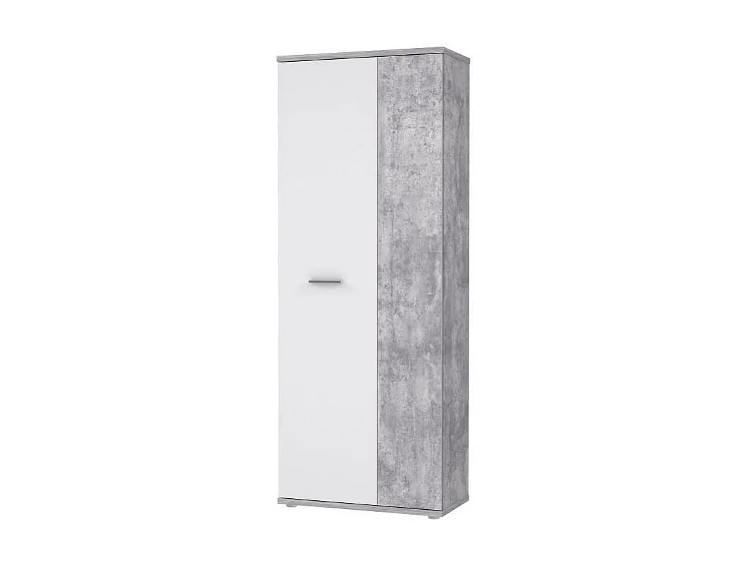 Armoire a chaussures style contemporain effet beton et blanc mat - L 69 cm