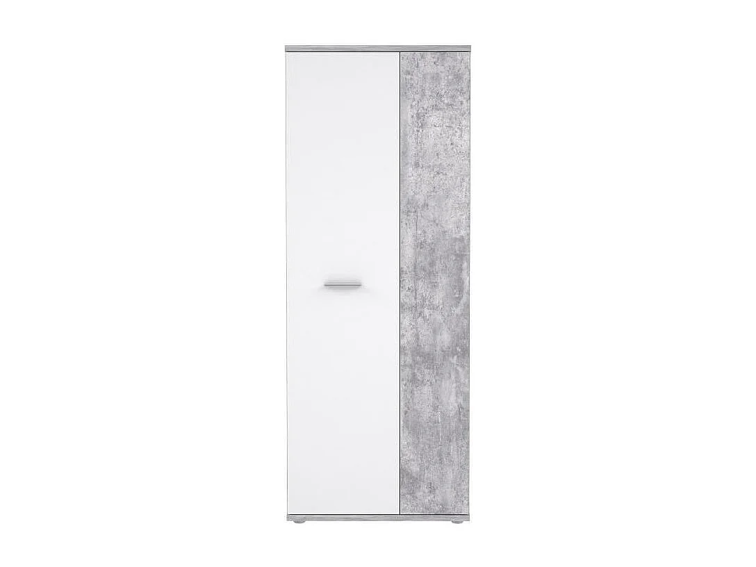 Armoire a chaussures style contemporain effet beton et blanc mat - L 69 cm