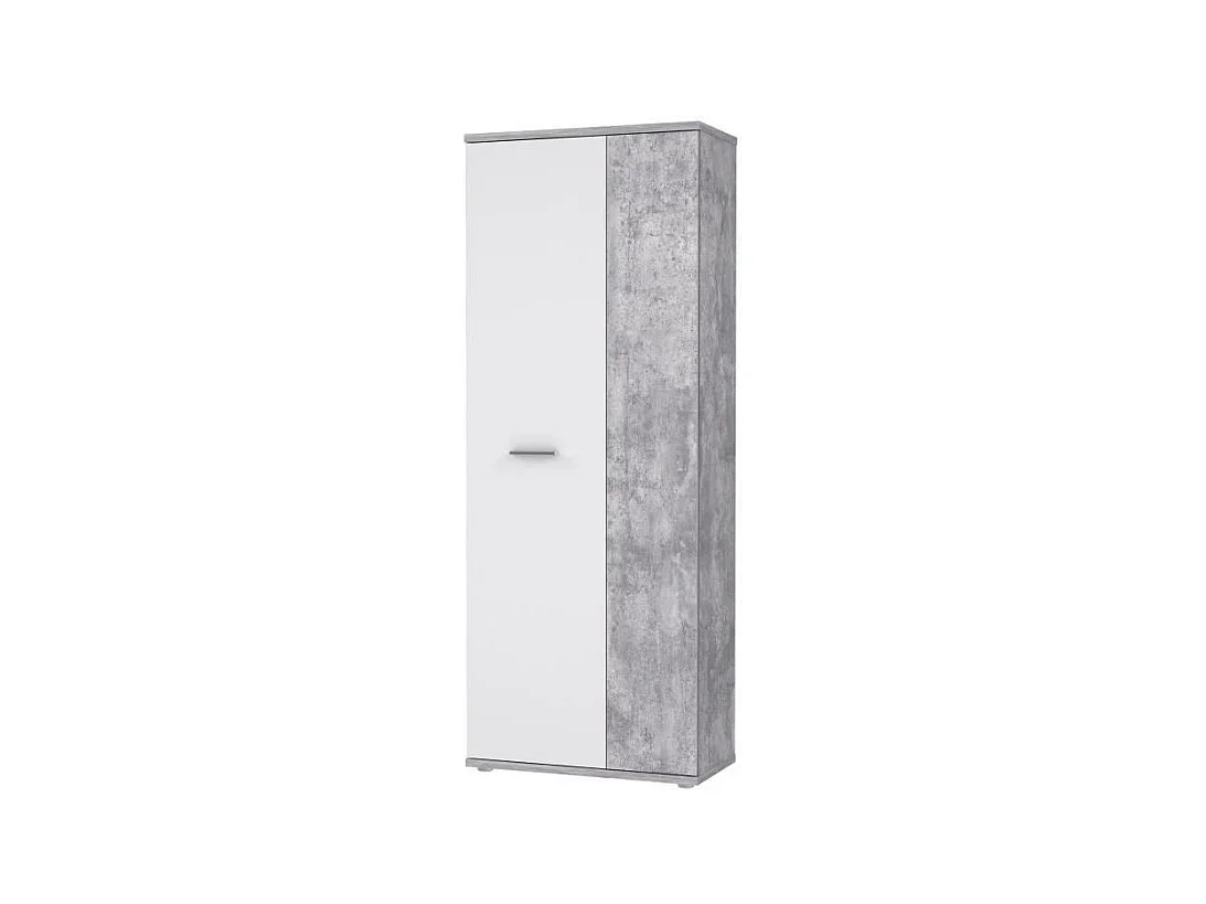 Armoire a chaussures style contemporain effet beton et blanc mat - L 69 cm