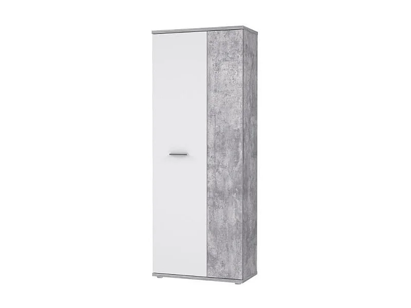 Armoire a chaussures style contemporain effet beton et blanc mat - L 69 cm