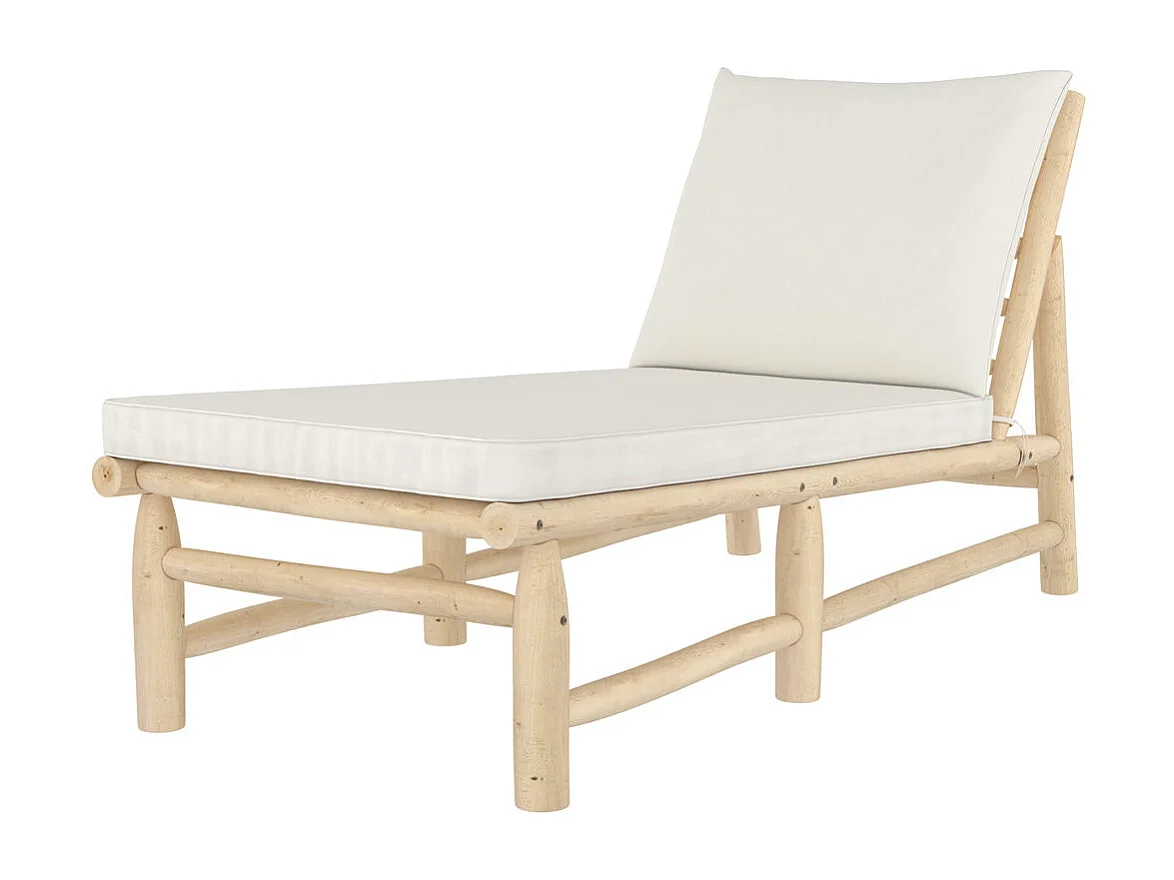 Silla de rama de teca con colchoneta blanca - Makam