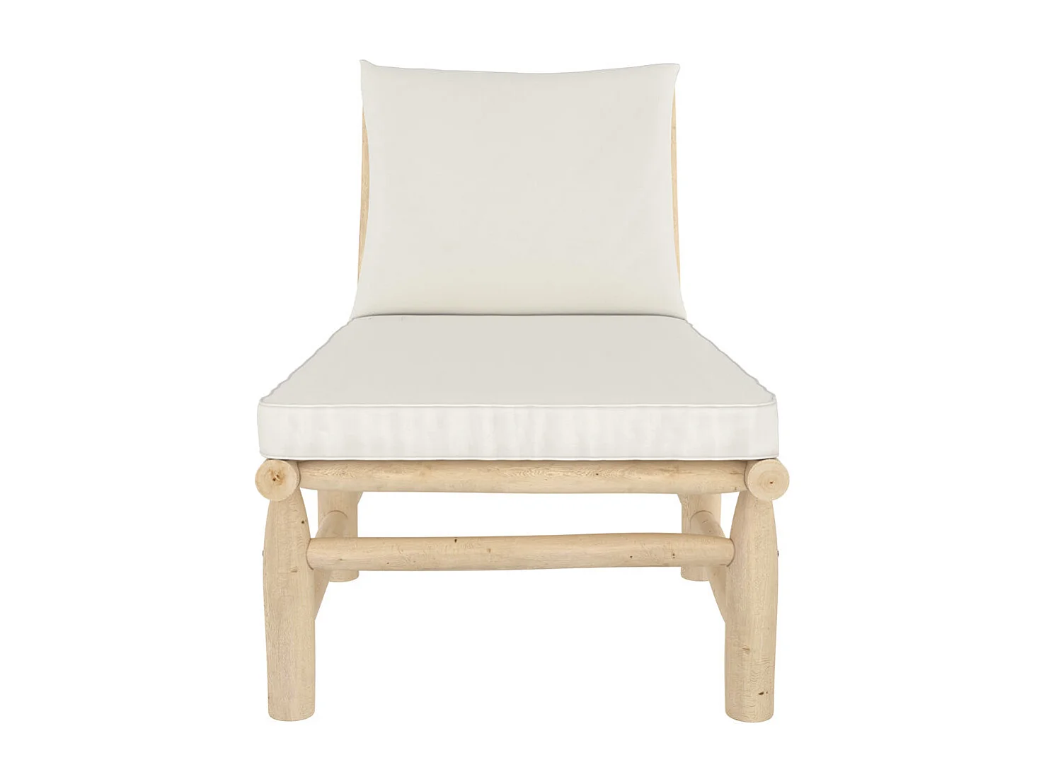 Silla de rama de teca con colchoneta blanca - Makam