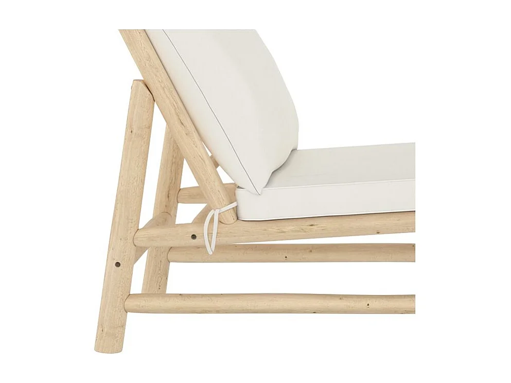 Silla de rama de teca con colchoneta blanca - Makam