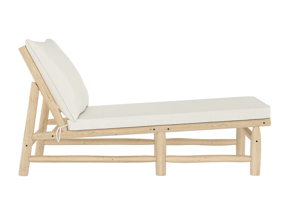 Silla de rama de teca con colchoneta blanca - Makam