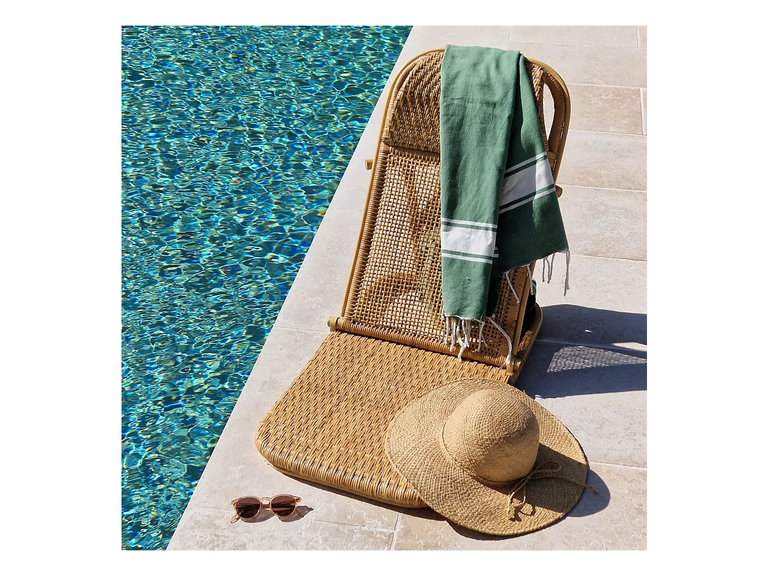 Sedia da spiaggia pieghevole in rattan naturale - Favignana