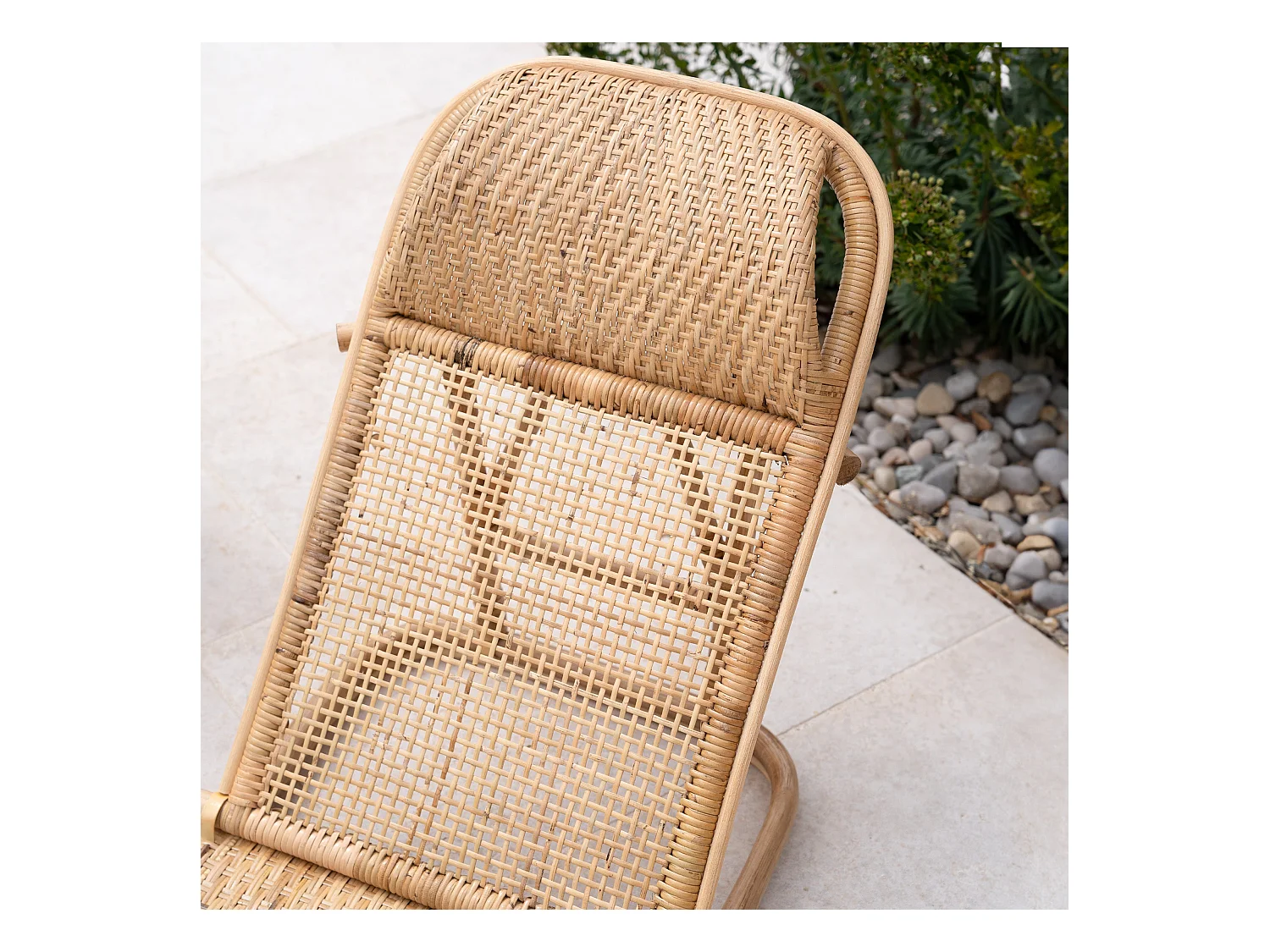 Sedia da spiaggia pieghevole in rattan naturale - Favignana