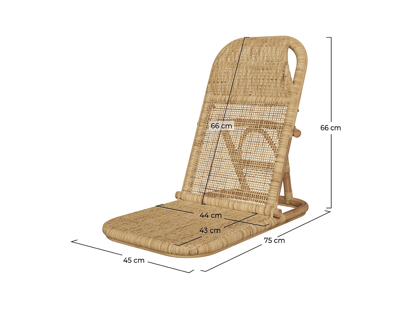 Sedia da spiaggia pieghevole in rattan naturale - Favignana