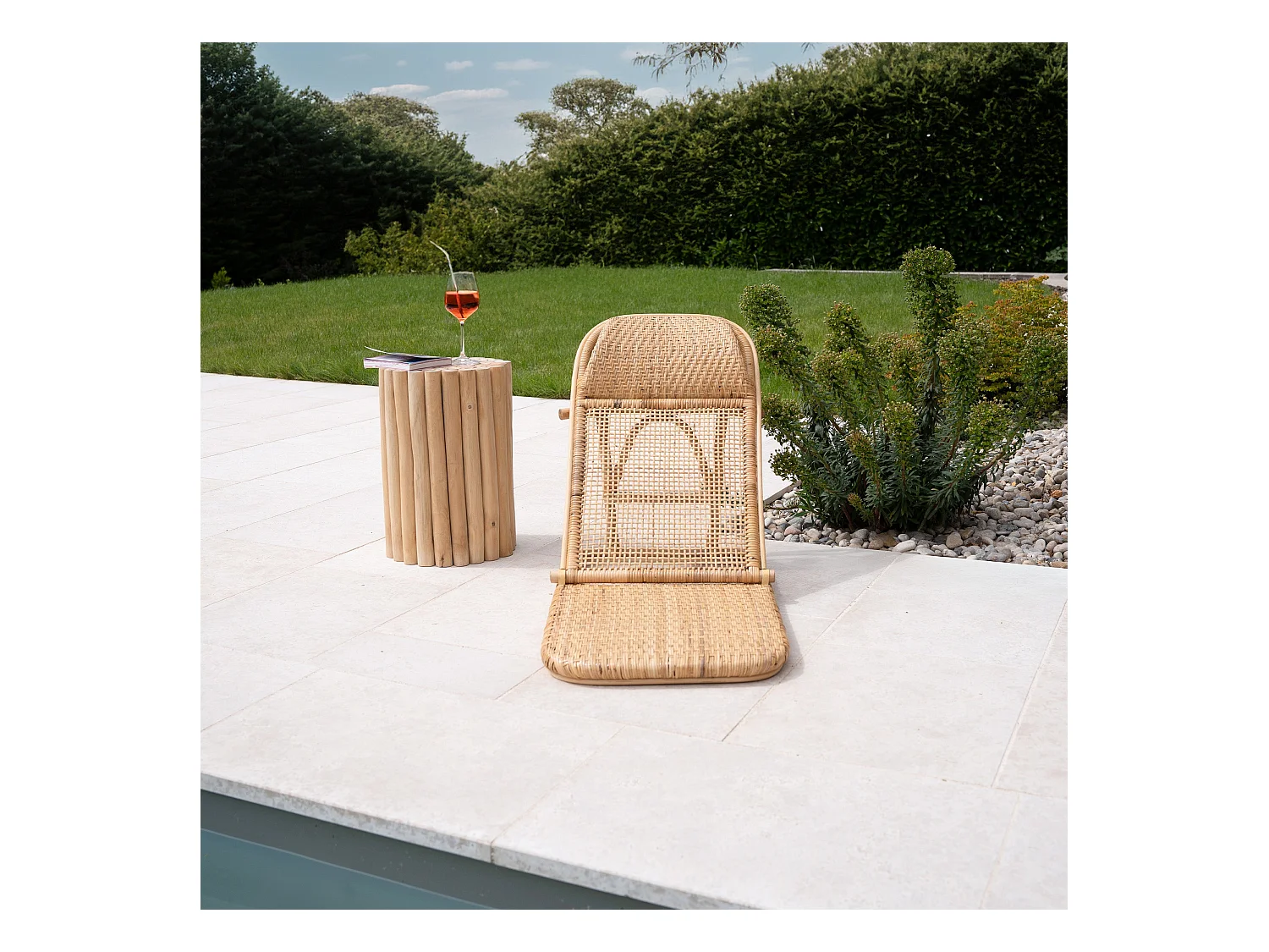 Sedia da spiaggia pieghevole in rattan naturale - Favignana