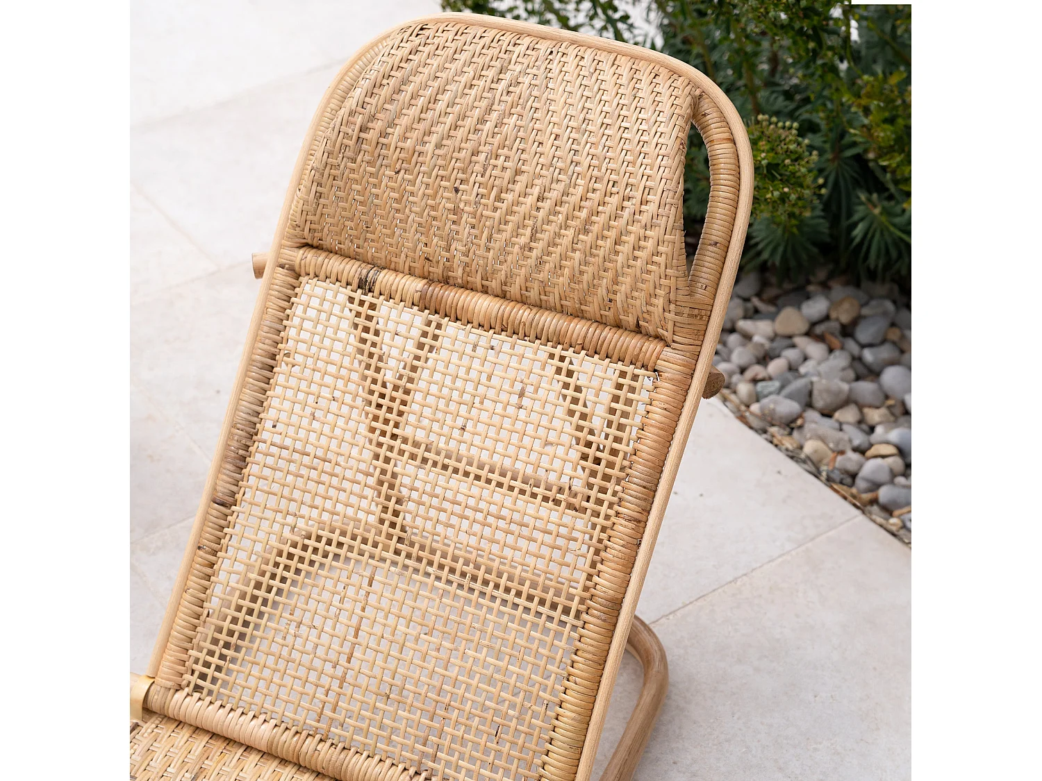 Chaise de plage pliable en rotin naturel - Favignana