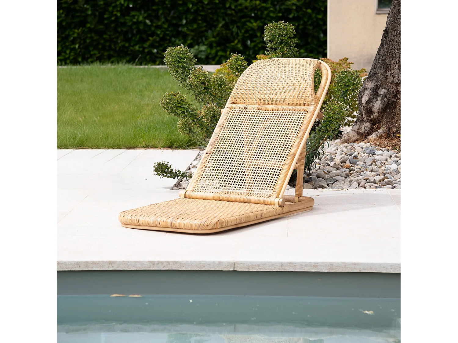 Chaise de plage pliable en rotin naturel - Favignana