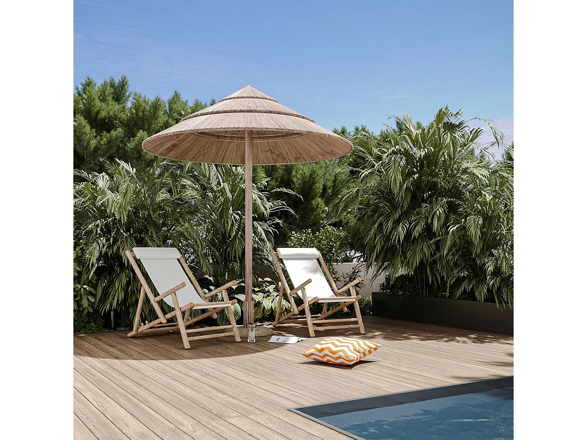 Chilienne en bambou et toile blanche - Vadella