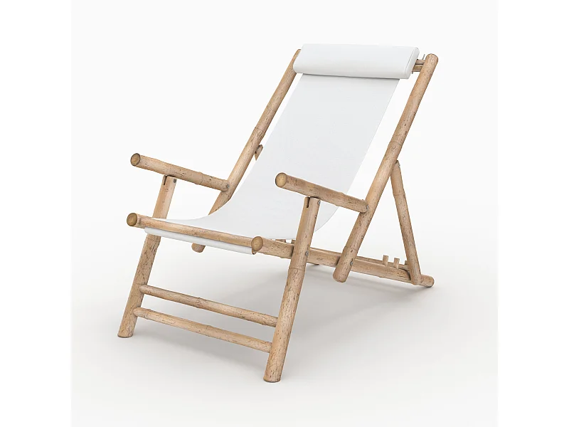 Chilienne en bambou et toile blanche - Vadella