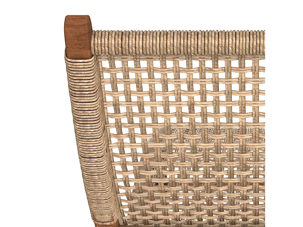 Transat en bois de teck et jacinthe d'eau synthétique - Bruna