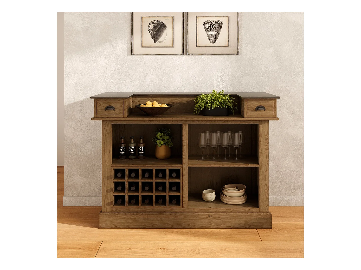 Mobile bar in legno di cedro riciclato e metallo - Spritz