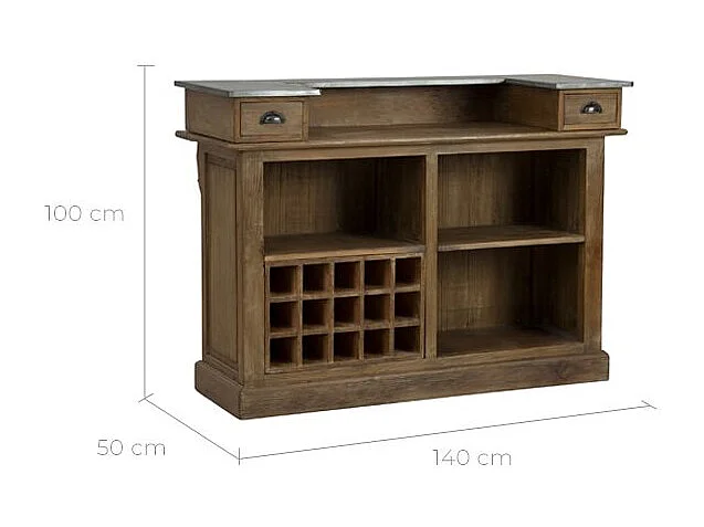 Mobile bar in legno di cedro riciclato e metallo - Spritz