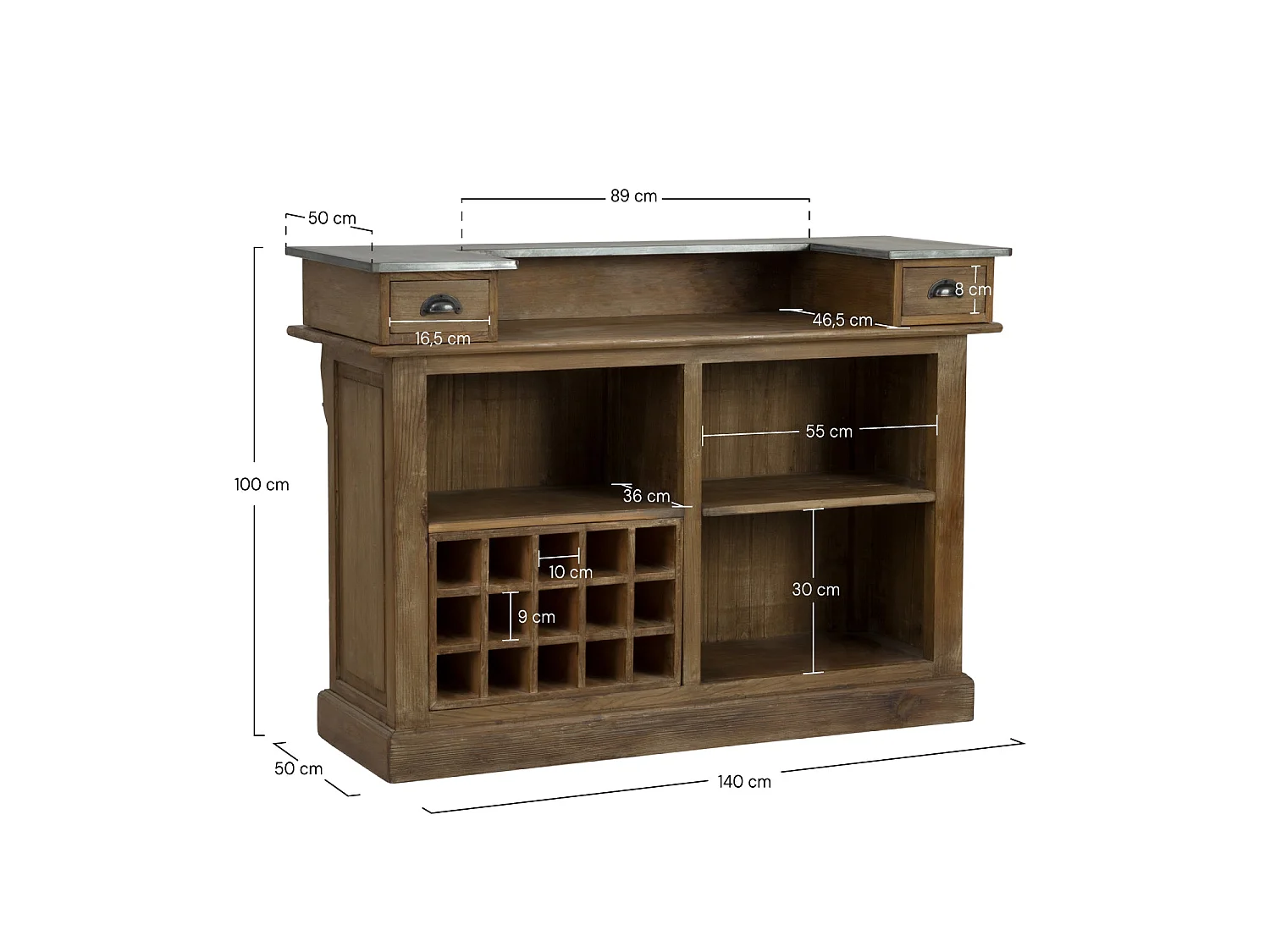 Muebles de bar de madera de cedro recuperada y metal - Spritz