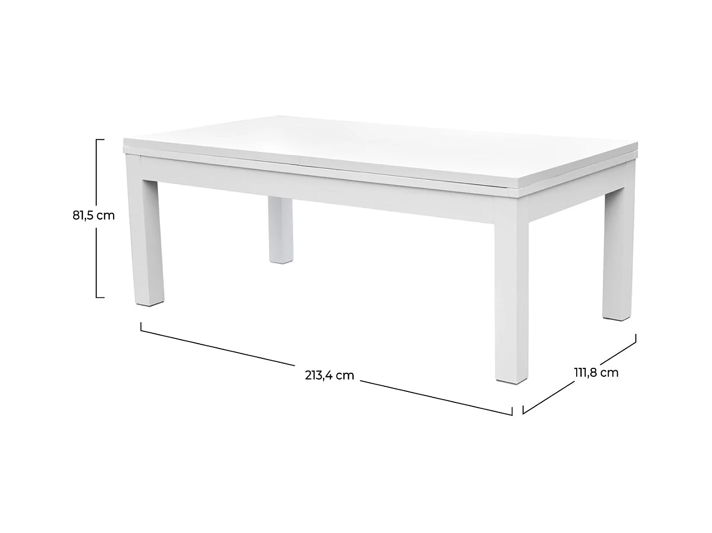 Table de billard convertible blanche tapis bleu - Eddie