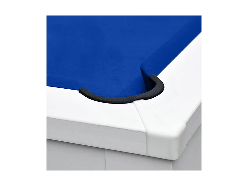 Table de billard convertible blanche tapis bleu - Eddie