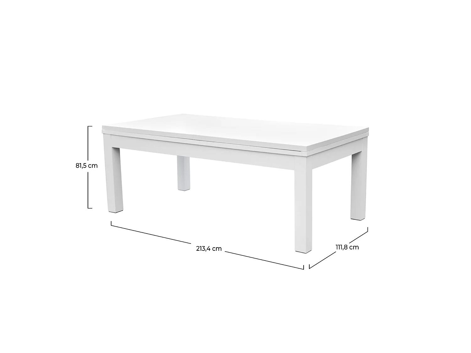 Table de billard convertible blanche tapis bleu - Eddie
