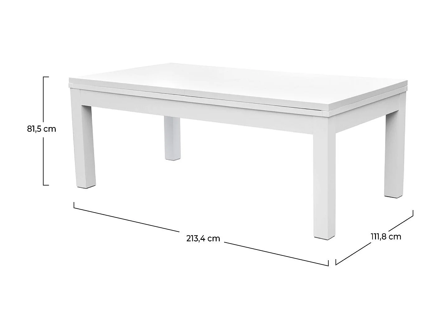 Mesa de billar convertible blanca con alfombra verde - Eddie