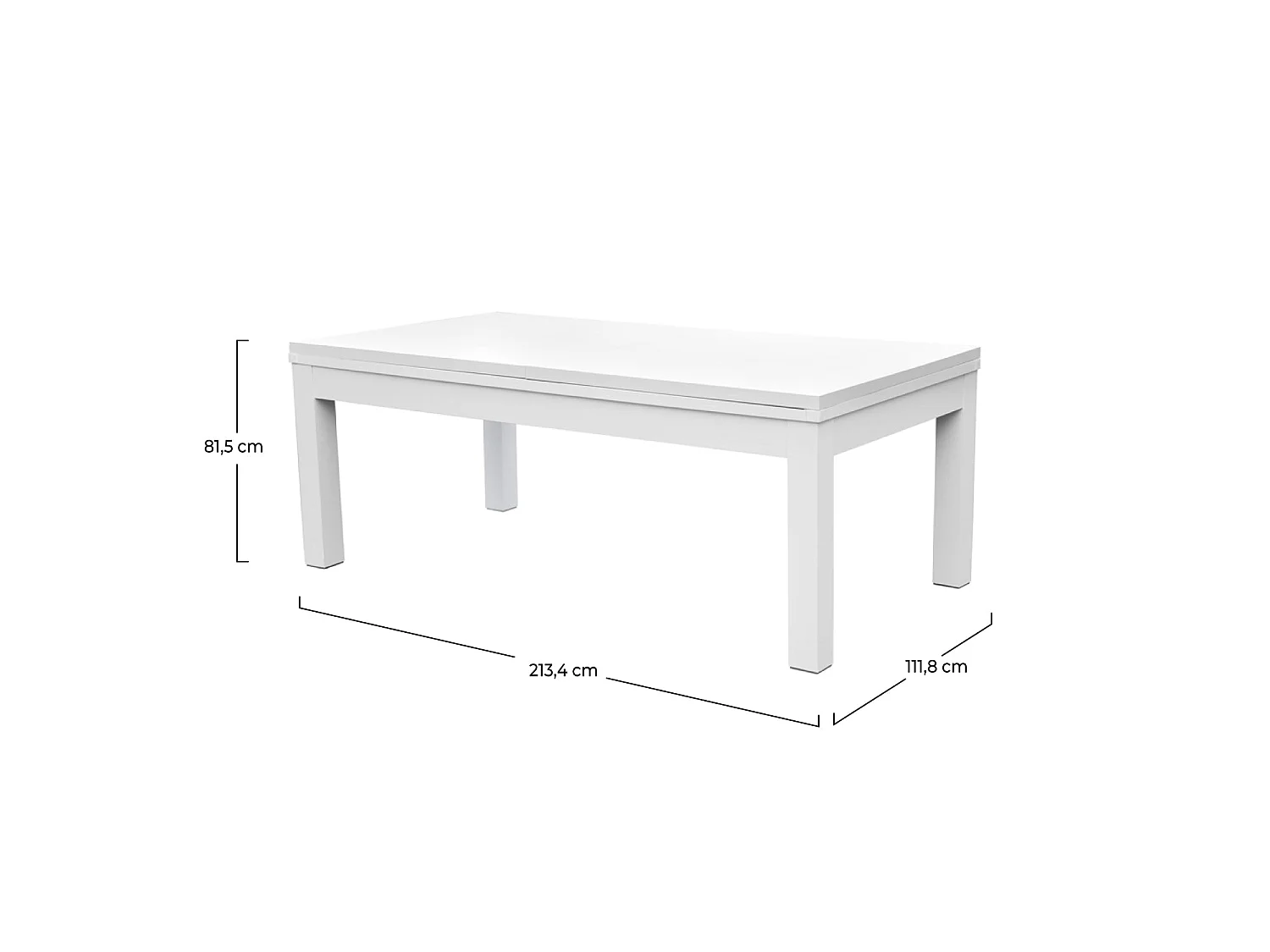 Mesa de billar convertible blanca con alfombra verde - Eddie