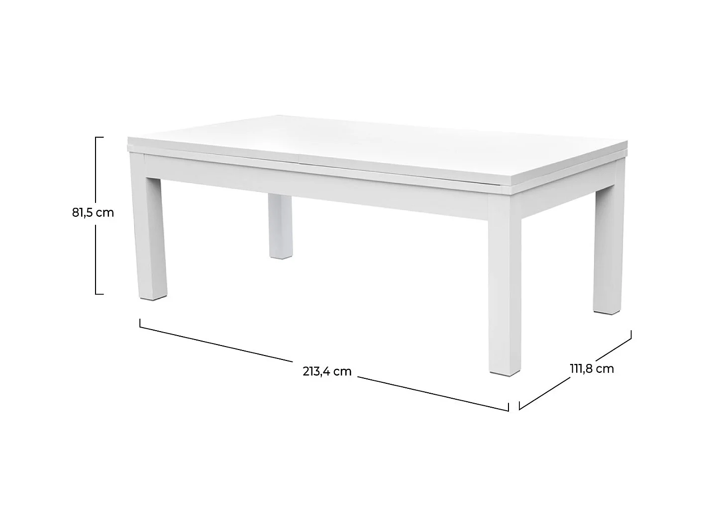 Table de billard convertible blanche tapis gris - Eddie