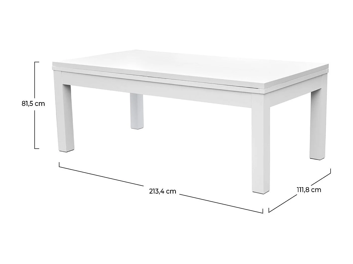 Table de billard convertible blanche tapis gris - Eddie